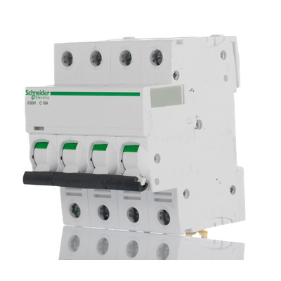 Schneider Electric Acti 9 iC60H MCB, 4P, 16A Curve C, 440V AC, 220 → 250V DC, 10 kA Breaking Capacity