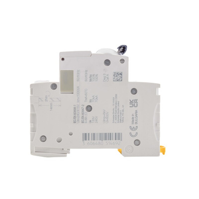 Schneider Electric Acti 9 iC60H MCB, 1P, 6A Curve D, 100 → 133V AC, 72V DC, 10 kA Breaking Capacity