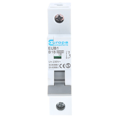 Europa EUB1 EUB MCB, 1P, 16A Curve B, 230V AC