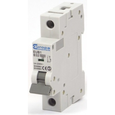 Europa EUB1 EUB MCB, 1P, 32A Curve B, 230V AC