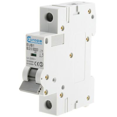 Europa EUB1 EUB MCB, 1P, 20A Curve B, 230V AC