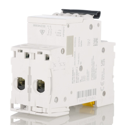 Schneider Electric Acti 9 C60HB MCB, 2P, 2A Curve B, 12 → 440V AC, 100 → 133V DC, 10 kA Breaking Capacity