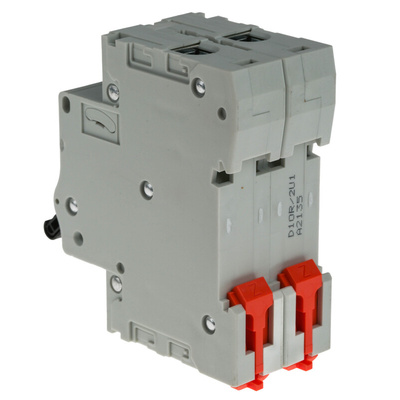 Lovato ModuLo P1MB MCB, 2P, 10A Curve D, 230V AC, 80V DC, 10 kA Breaking Capacity