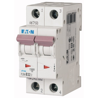 Eaton xPole MCB, 2P, 32A Curve C, 48V DC, 10 kA Breaking Capacity