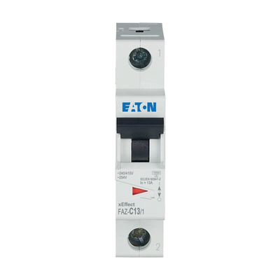 Eaton xEffect MCB, 1P, 13A Curve C, 240V AC, 48V DC, 10 kA Breaking Capacity