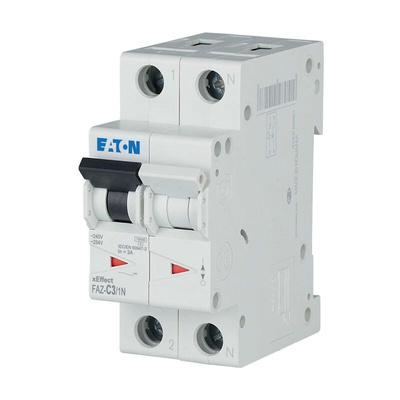Eaton xEffect MCB, 1P+N, 3A Curve C, 240V AC, 48V DC, 10 kA Breaking Capacity