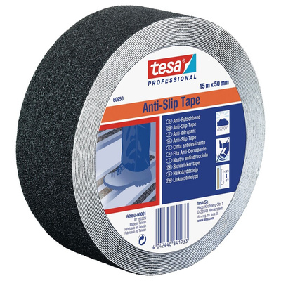 Tesa Black PVC 15m Adhesive Anti-slip Tape, 0.81mm Thickness