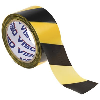 RS PRO Black/Yellow High-Density Polyethylene 100m Barrier Tape, 0.02mm Thickness