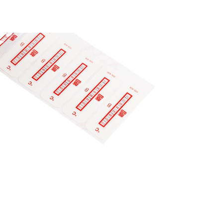 RS PRO Non-Reversible Temperature Sensitive Label, 71°C to 110°C, 8 Levels