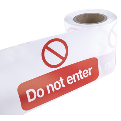 RS PRO Red/White Polyethylene 100m Barrier Tape