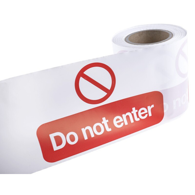 RS PRO Red/White Polyethylene 100m Barrier Tape