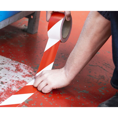 RS PRO Red/White 33m Floor Tape