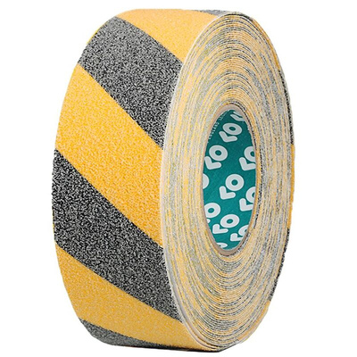 Advance Tapes Black/Yellow PVC 18m Hazard Tape, 1mm Thickness