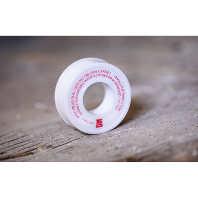 RS PRO White PTFE Tape, 12m x 12mm x 0.075mm