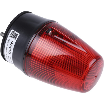 RS PRO Red Flashing Beacon, 10 → 100 V dc, 20 → 72 V ac, Surface Mount, Wall Mount, Xenon Bulb