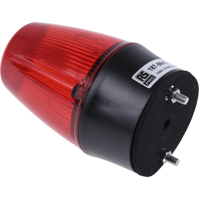 RS PRO Red Flashing Beacon, 10 → 100 V dc, 20 → 72 V ac, Surface Mount, Wall Mount, Xenon Bulb