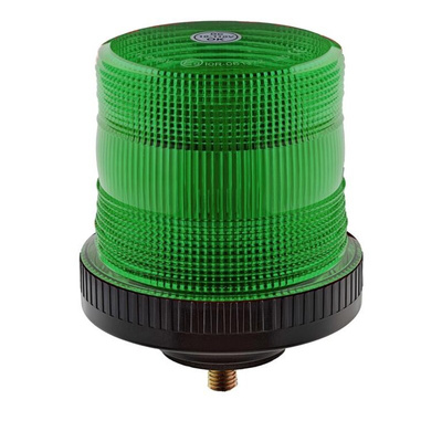 RS PRO Green Flashing Beacon, 10 → 110 V, Base Mount, LED Bulb