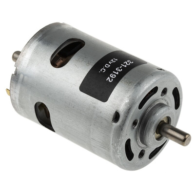 RS PRO Brushed DC Motor, 80.16 W, 12 V dc, 92.13 mNm, 8311 rpm, 6.35mm Shaft Diameter