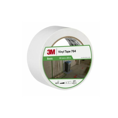 3M Scotch 764 White Vinyl 33m Lane Marking Tape, 0.13mm Thickness