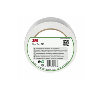 3M Scotch 764 White Vinyl 33m Lane Marking Tape, 0.13mm Thickness