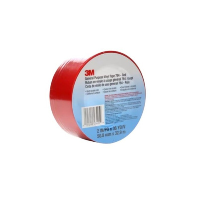 3M Scotch 764 Red Vinyl 33m Lane Marking Tape, 0.13mm Thickness