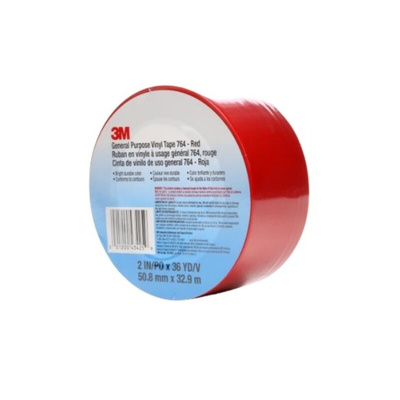 3M Scotch 764 Red Vinyl 33m Lane Marking Tape, 0.13mm Thickness