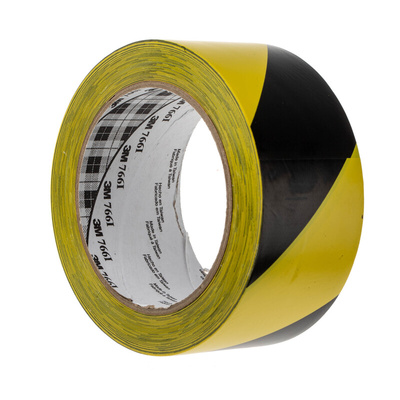 3M Scotch 766 Black, Yellow Vinyl 33m Lane Marking Tape, 0.13mm Thickness