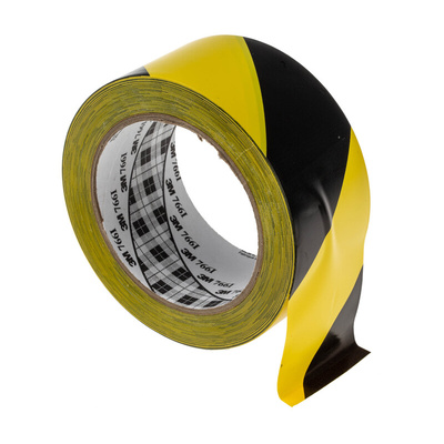 3M Scotch 766 Black, Yellow Vinyl 33m Lane Marking Tape, 0.13mm Thickness