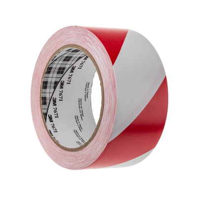 3M Scotch 767 Red, White Vinyl 33m Lane Marking Tape, 0.13mm Thickness