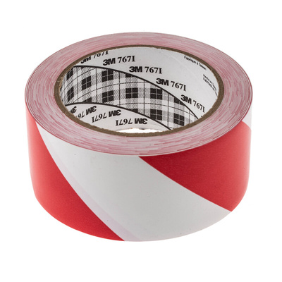 3M Scotch 767 Red, White Vinyl 33m Lane Marking Tape, 0.13mm Thickness