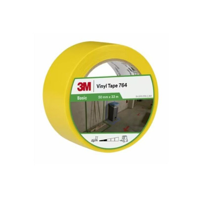 3M Scotch 764 Yellow Vinyl 33m Lane Marking Tape, 0.13mm Thickness