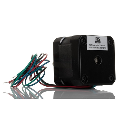 RS PRO Hybrid, Permanent Magnet Stepper Motor, 2.2mNm Torque, 2.8 V, 0.9°, 42.3 x 42.3mm Frame, 5mm Shaft