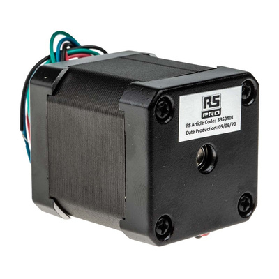RS PRO Hybrid Stepper Motor, 0.44Nm Torque, 2.8V, 0.9°, 42.3 x 42.3mm Frame, 5mm Shaft