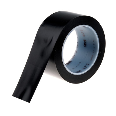 3M Scotch 471 Black Vinyl 33m Lane Marking Tape, 0.14mm Thickness