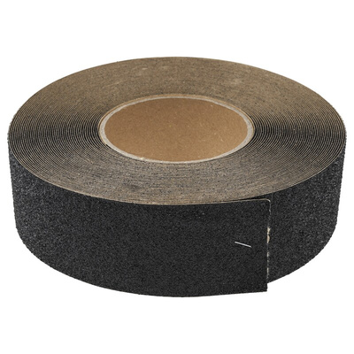 RS PRO Black Polypropylene 18.3m Hazard Tape, 0.05mm Thickness
