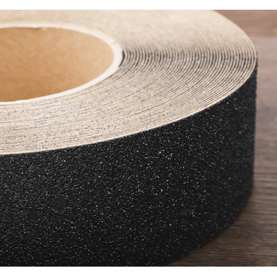 RS PRO Black Polypropylene 18.3m Hazard Tape, 0.05mm Thickness