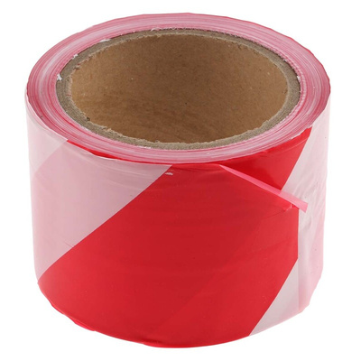 RS PRO Red/White PE 100m Barrier Tape