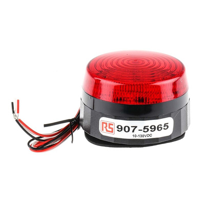 RS PRO Red Flashing Beacon, 10 → 100 V dc, Screw Mount, LED Bulb, IP67