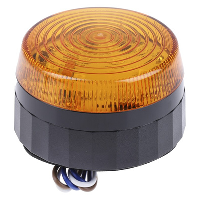 RS PRO Amber Flashing Beacon, 110 → 230 V ac, Screw Mount, LED Bulb, IP67