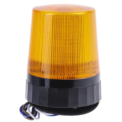 RS PRO Amber Flashing Beacon, 110 → 230 V ac, Screw Mount, LED Bulb, IP67
