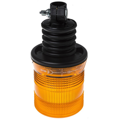 RS PRO Amber Flashing Beacon, 10 → 100 V dc, Flexi DIN Mount, LED Bulb, IP56
