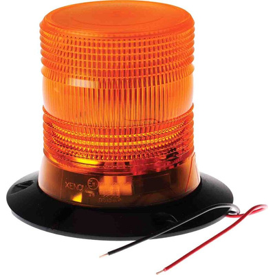 RS PRO Amber Flashing Beacon, 10 → 100 V dc, Surface Mount, Wall Mount, LED Bulb, IP56