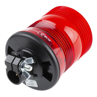 RS PRO Red Flashing Beacon, 10 → 100 V dc, DIN Mount, Tube Mount, LED Bulb, IP56