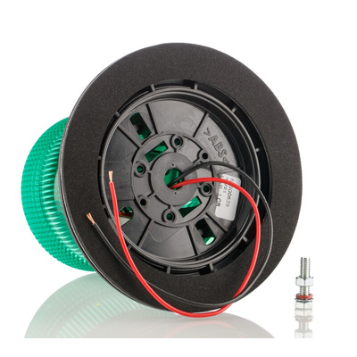 RS PRO Green Flashing Beacon, 10 → 100 V dc, Surface Mount, Wall Mount, LED Bulb, IP56