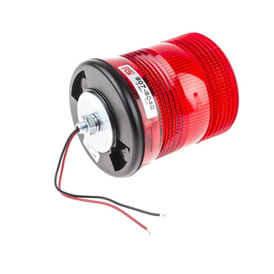 RS PRO Red Flashing Beacon, 10 → 100 V dc, Single Point Mount, LED Bulb, IP56