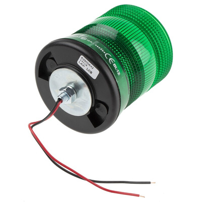 RS PRO Green Flashing Beacon, 10 → 100 V dc, Single Point Mount, LED Bulb, IP56