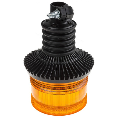 RS PRO Amber Flashing Beacon, 10 → 30 V dc, Flexi DIN Mount, LED Bulb, IP56