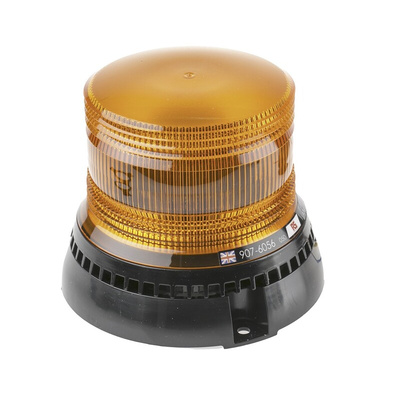 RS PRO Amber Flashing Beacon, 10 → 30 V dc, Surface Mount, Wall Mount, LED Bulb, IP56