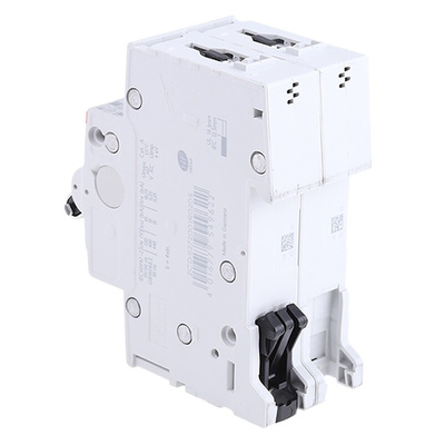 ABB System Pro M Compact S200M MCB, 2P, 20A Curve B, 440V AC, 125V DC, 10 kA Breaking Capacity