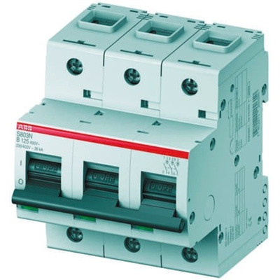 ABB High Performance S800N MCB, 3P, 63A Curve D, 400V AC, 6 kA Breaking Capacity